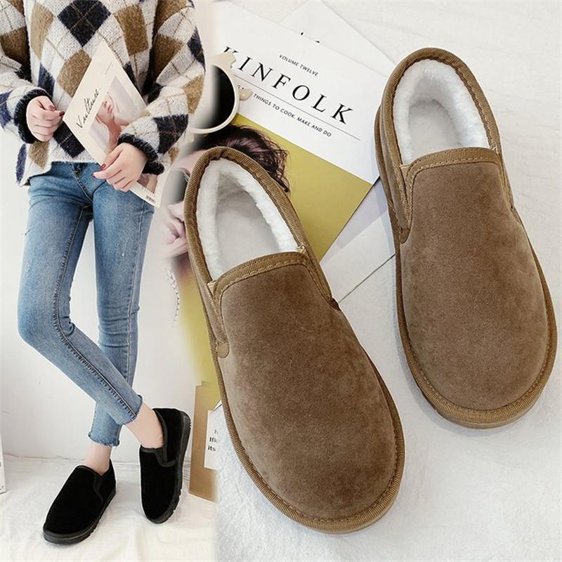 樂天商城 - スリッポン ムートンブーツ ローカット ファー ボア 歩きやすい シューズ 冬 もこもこ 裏起毛 靴 防寒 おしゃれ 滑り