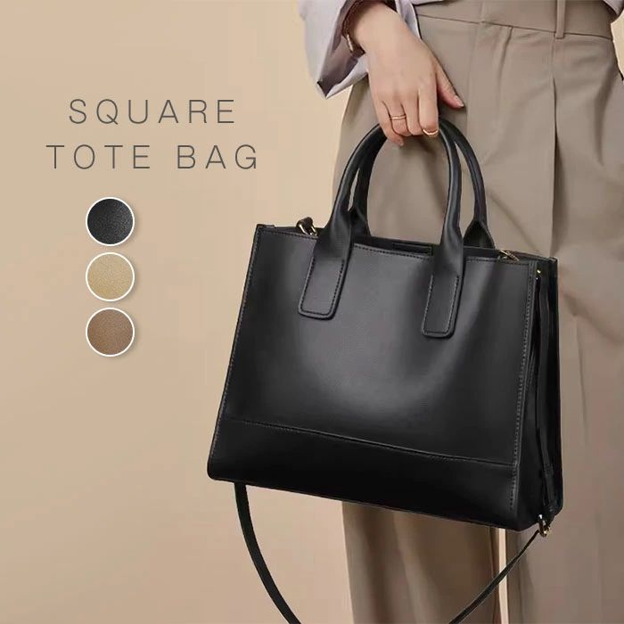 大 通勤通学 ビジネス トートバッグ 大人 斜め掛け ショルダーバッグ 2way ファスナー付き 肩掛け 通勤バッグ 大容量 レディース(4)