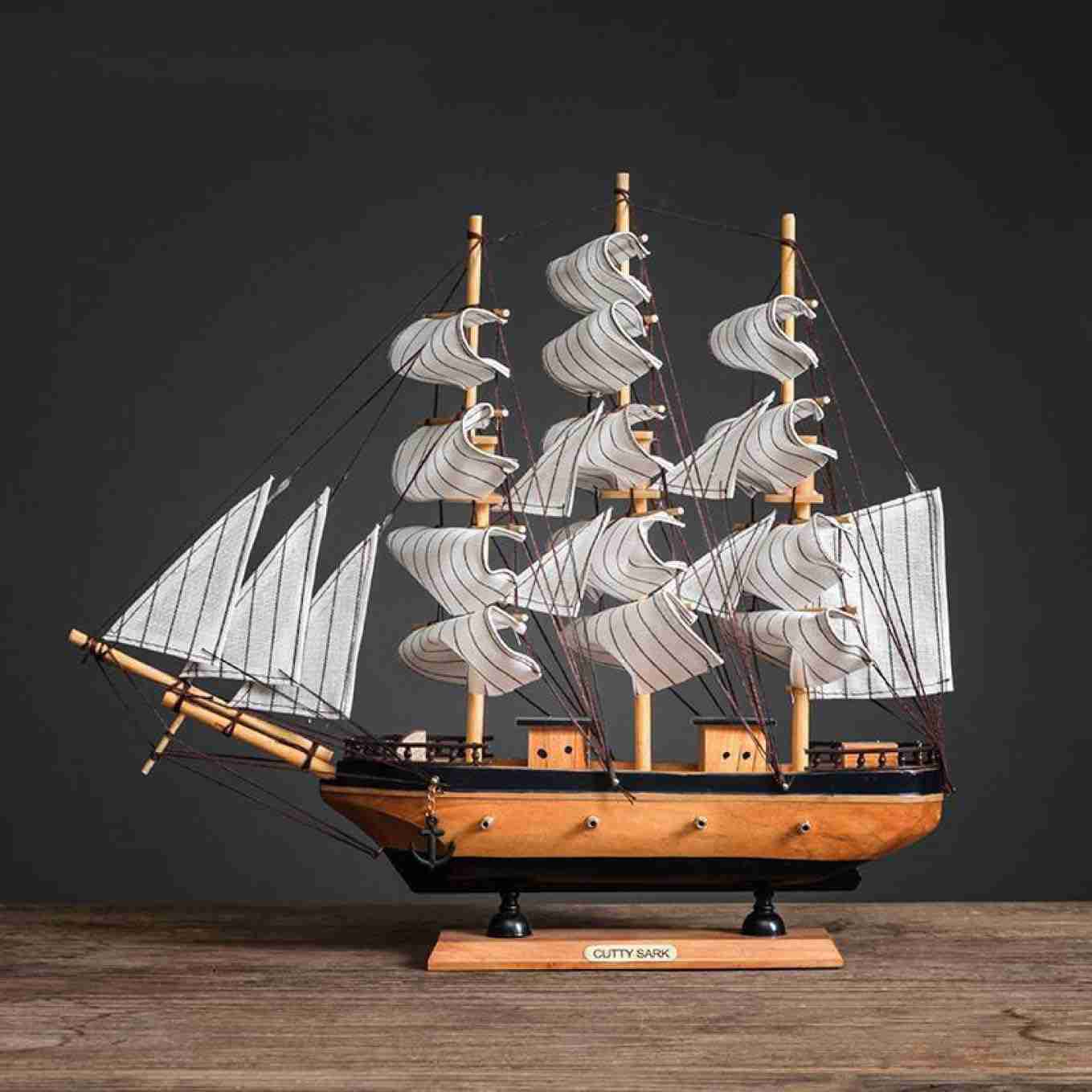 木製帆船模型 木製工芸品 縁起物 装飾贈答品 帆船模型 開運 幸運 オーナメント ワインキャビネット 置..