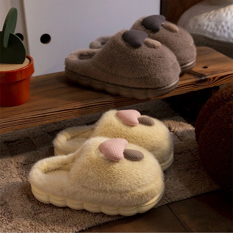 保温 フェイクファー メンズ おしゃれ レディース ボアスリッパ 厚底 北欧風 ファースリッパ もこもこ あたたか ルームシューズ