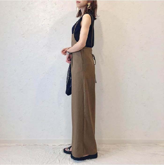 大きい ワイドシルエット 可愛い お呼ばれ 女性 体型カバー ゆったり 秋 夏 春 ワイドパンツ レディース オールインワン パンツ