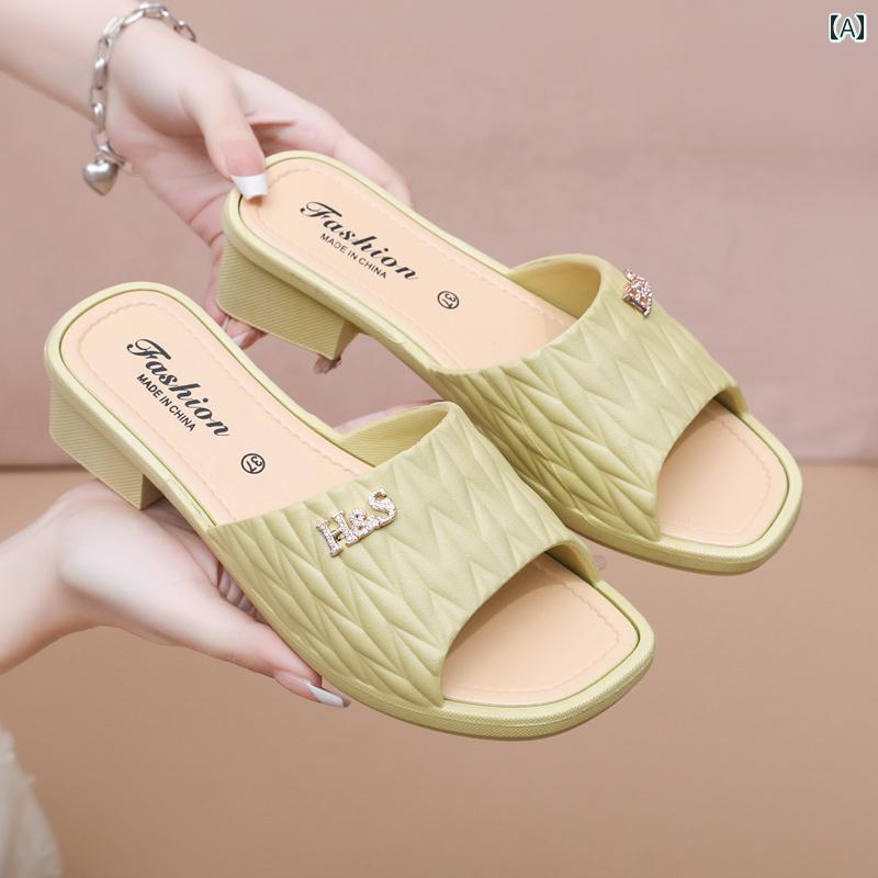 女性用 耐摩耗 ソフトソール 滑り止め シューズ ビーチ ミッドヒール 万能 アウトドア 快適性 夏 スリッパ 女性用