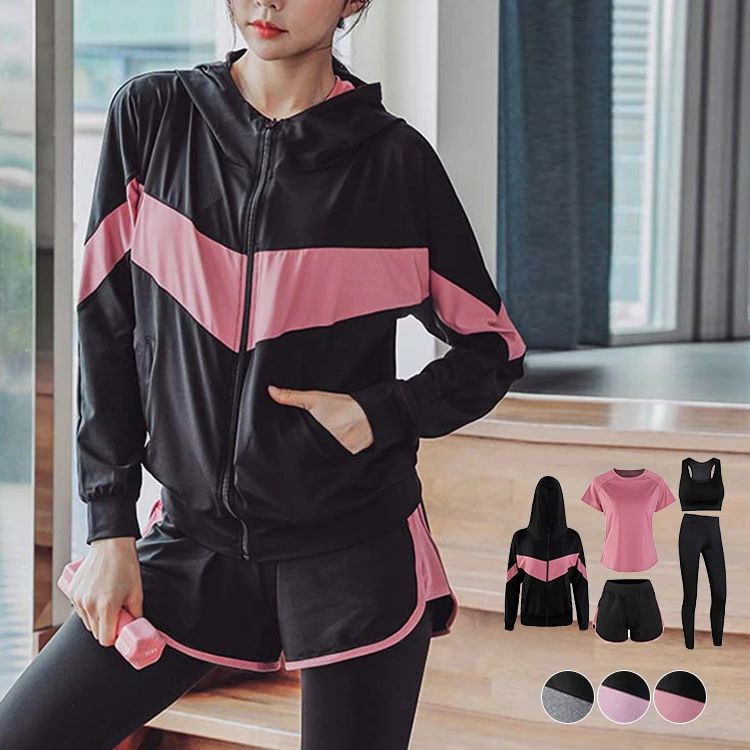 おしゃれ 長袖 ラッシュガード ジャージ フィットネス ジム ジョギング ヨガ セット 上下 上下セット レディース スポーツウェア