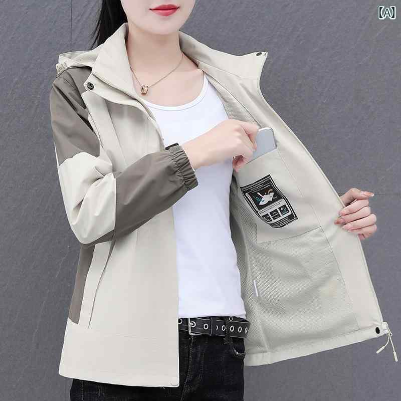 レディースカジュアル 小さめ ゆったり 薄手 春秋 2025 女性用 ジャケット アウトドア ウッドペッカー 女性用 薄手