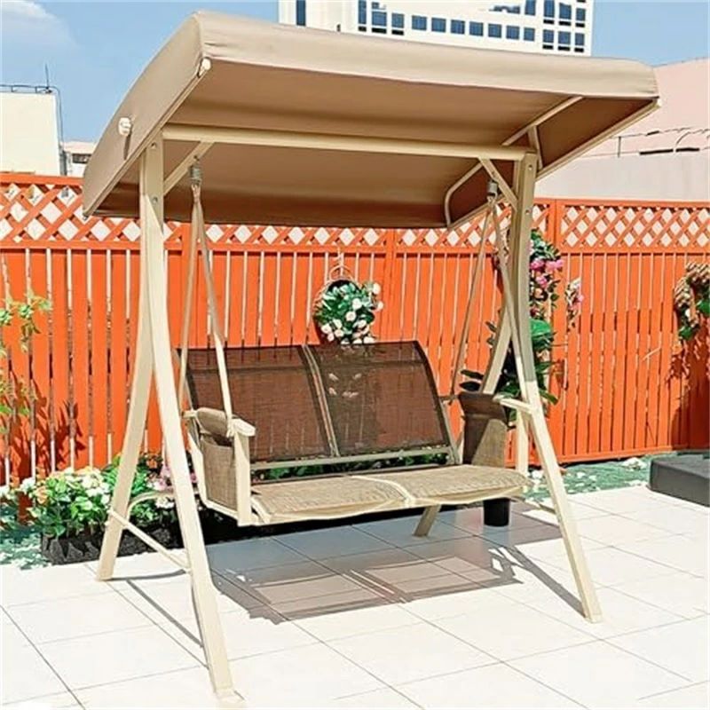 Chairs - ブランコ 屋外 ぶらんこ屋外 ガーデン ブランコ ガーデンスイングチェア二人乗り ガーデン ブランコ 屋根付き庭 ブランコ ブランコ屋外 キャンプブランコ 屋外スイングチェア 亜鉛メッキ鋼製ブラケット安定した耐荷重ファブリック屋根