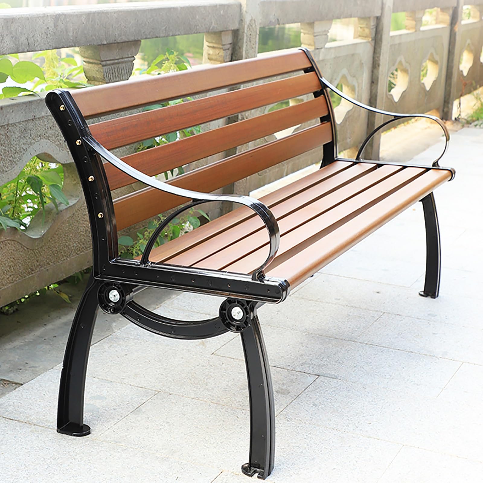 Benches - ガーデンチェア ガーデンベンチ 屋外 ベンチ ローズガーデンベンチ 背もたれとアームレスト付きの2〜3人用屋外ガーデンパークベ