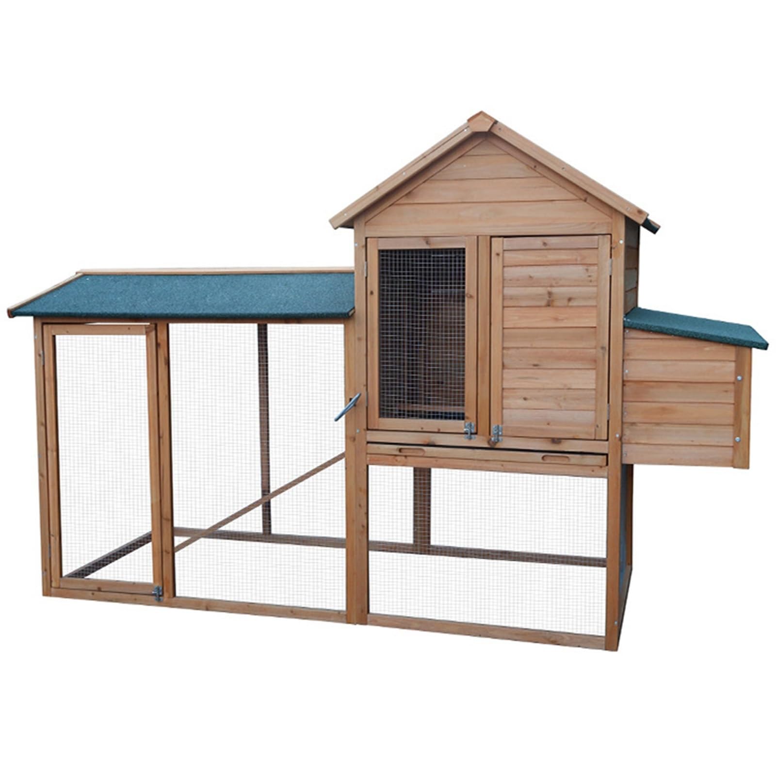 木製ウサギ小屋、取り外し可能なトレイとラン付きの大型ウサギケージ、小動物モルモット用の屋外鶏舎