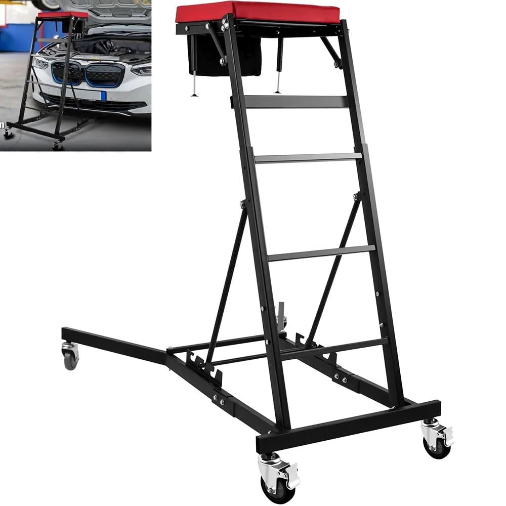 自動車整備ト車検 ラック用 高さ調整式トップサイドクリーパー 耐荷重181kg 360°スイベルキャスター4輪 折りたたみ式 ヘビーデ