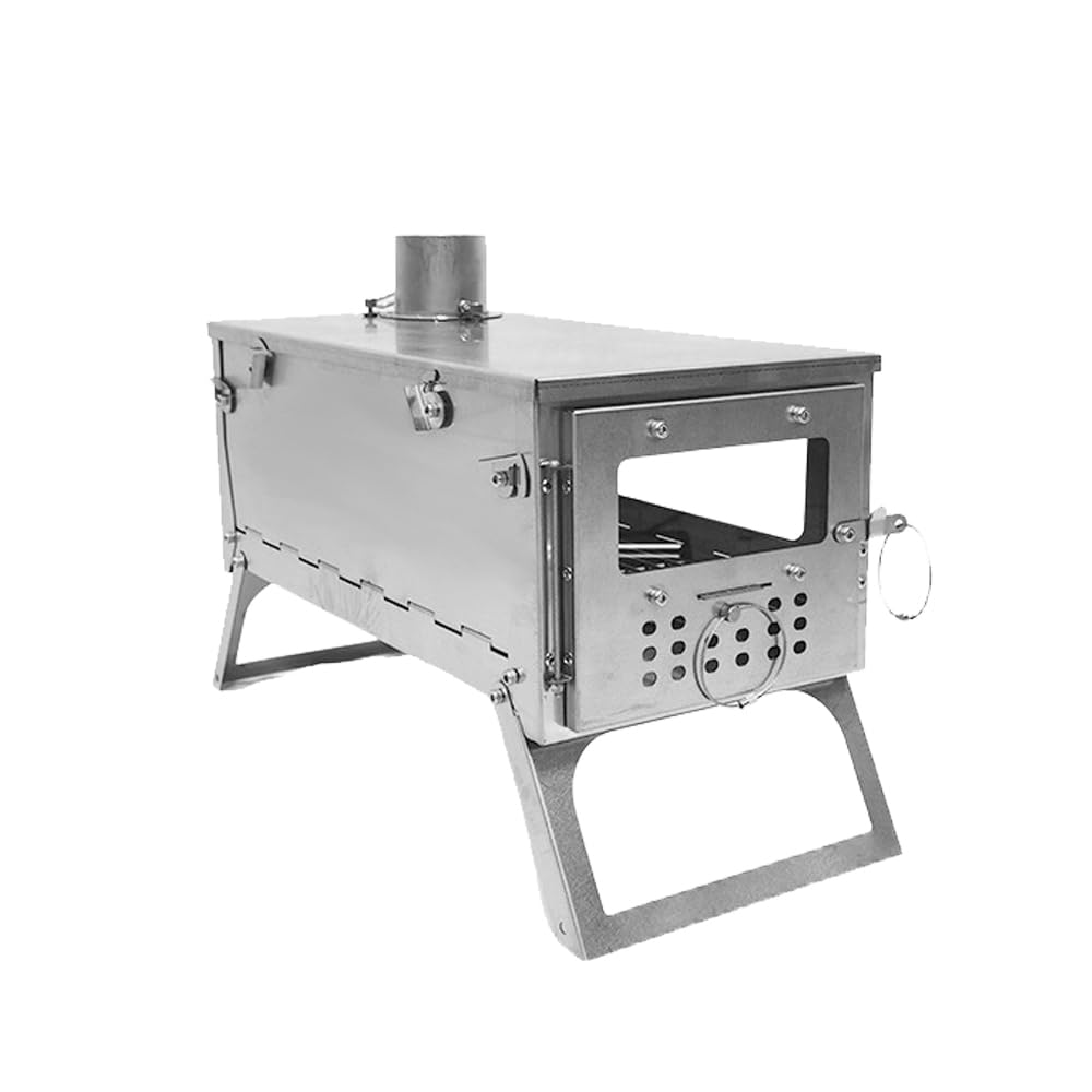 Bonfire Stand - チタン薪ストーブ 折りたたみ式薪ストーブ 煙突付き BBQ 焚き火 バイクキャンプ 多用途 (3m煙突)