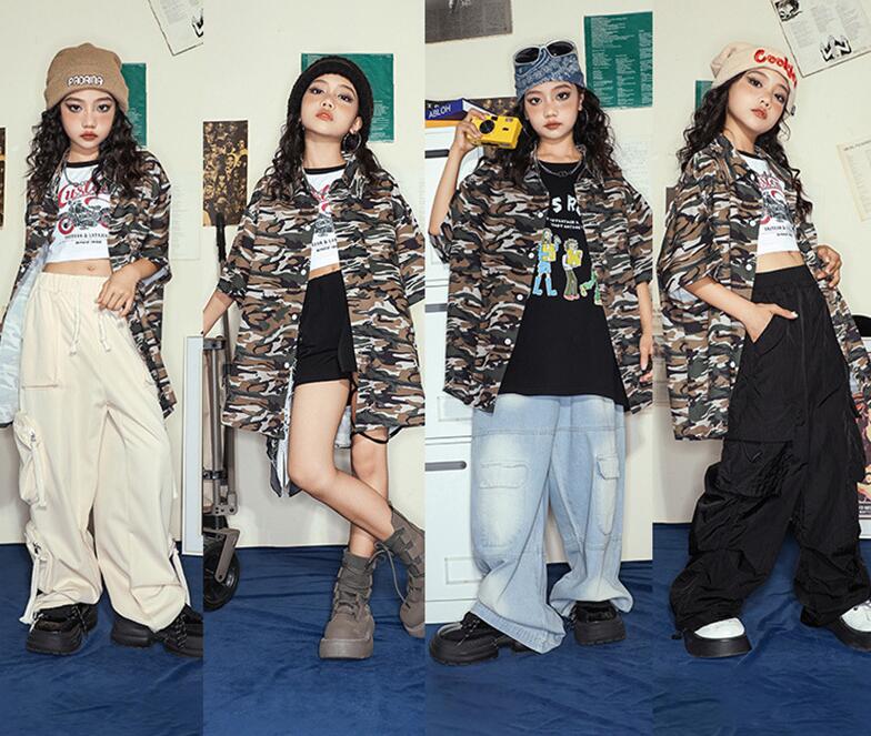 110-180cm チアリーディング 発表会 団体服 女jazzダンス衣裳 舞台演出服 HIPHOP
