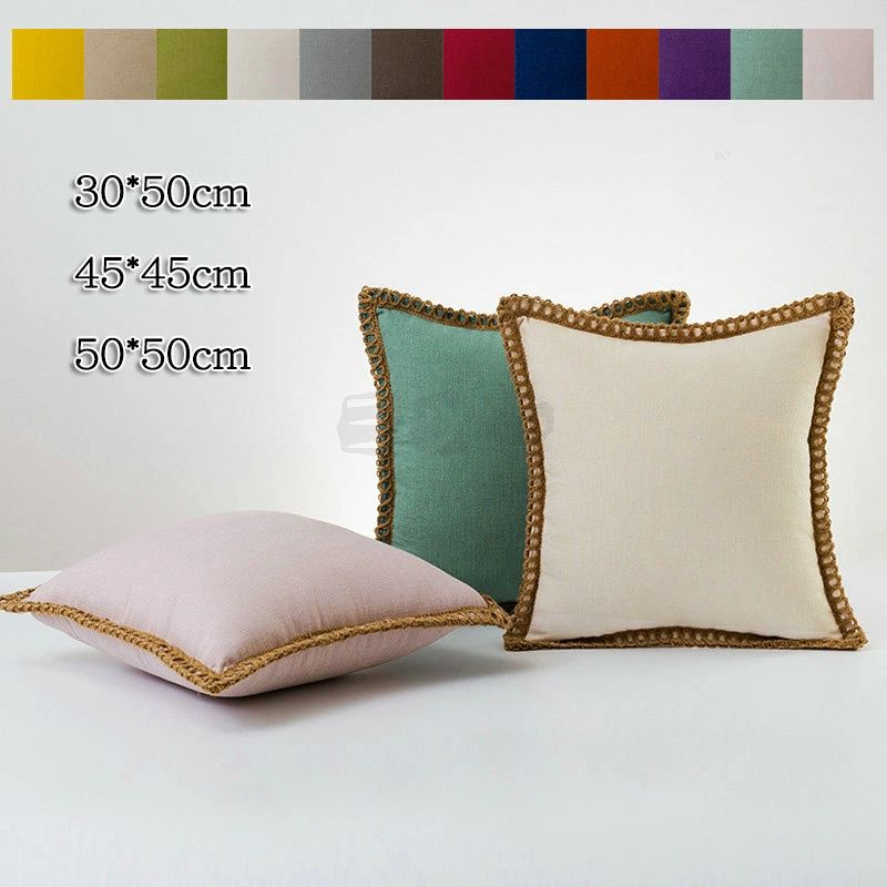 Fabrics - タッセル付 モノトーン 洗える シンプル かわいい 北欧 おしゃれ 背当て カバー クッション 高級感 【選べる3サイズ】 12色 無地