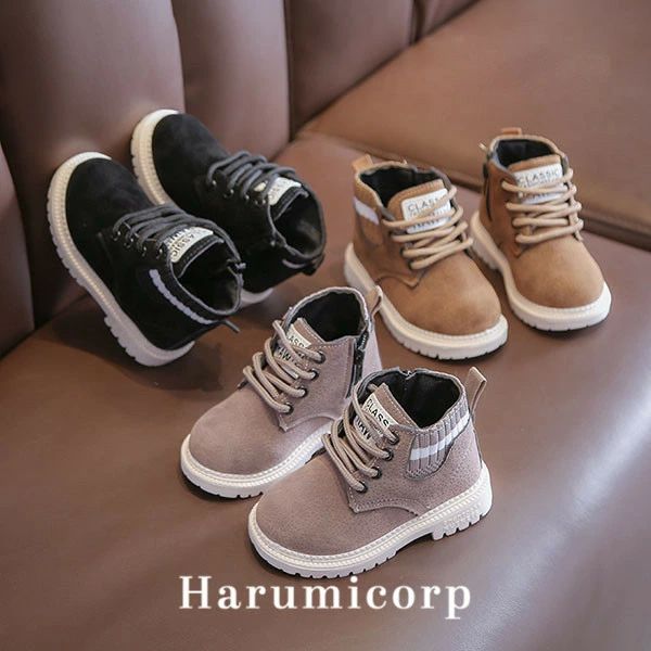 サイ ショートブーツ ジュニア 子供靴 編み上げ レースアップブーツ シューズ 暖かい 秋冬 裏起毛 ブー..