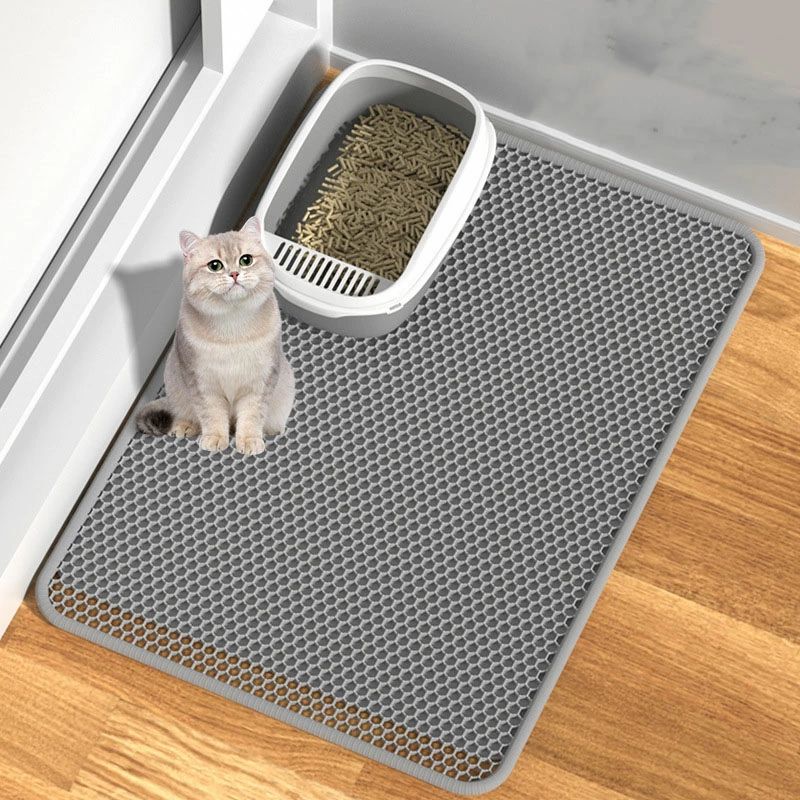 猫砂 猫砂飛び散り防止 ペットマット トイレ 猫砂マット 猫砂キャッチャー 猫用 特大 トイレマット 猫 ..