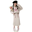 ボトムス トップス スカート Tシャツ パーカー 長袖 韓国風 オシャレ キッズ 子ども 女の子 2点セット 上下セット セットアップ