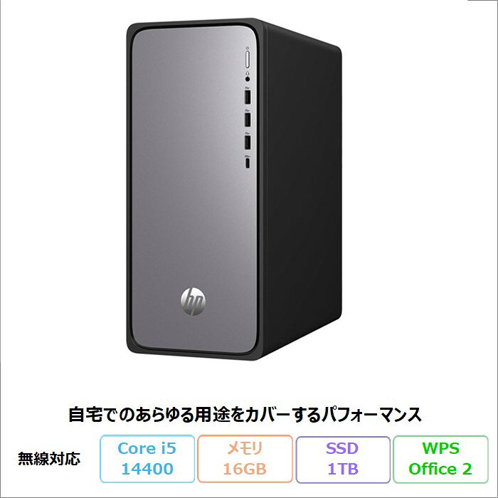 【期間限定 ポイントUP＆クーポン配布】 HP OmniDesk M02-0000jp デスクトップパソコン B87KWPA#ABJ Windows11 Office付き Core i5-14400 メモリ16GB SSD1TB 180日長期保証 美品 メーカー展示品Sランク