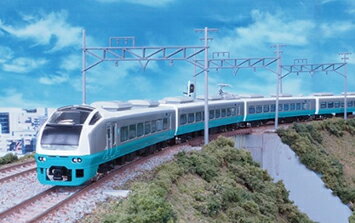 E653系（フレッシュひたち・床下黒・緑）7両編成セット（動力付き） 【グリーンマックス・50555】「鉄道模型 Nゲージ GREENMAX」