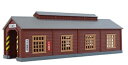 木造機関庫(茶) 【ロクハン・S051-2】「鉄道模型 Zゲージ ロクハン」