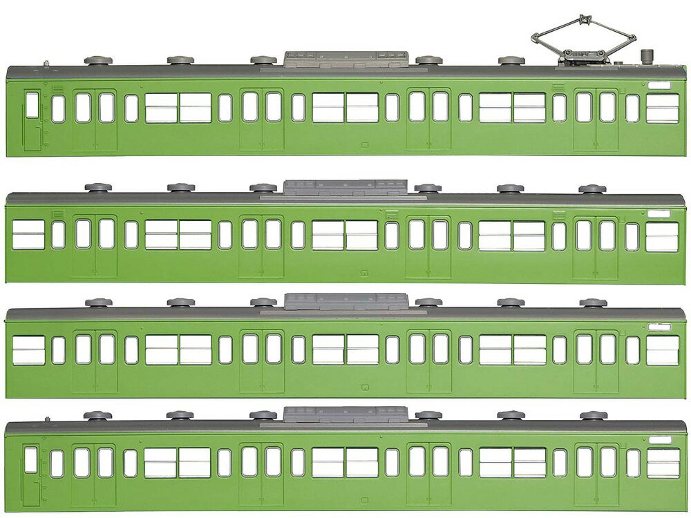 国鉄（JR）103系低運 非ユニット窓 冷改車 ウグイス 基本4両編成ボディキットB【グリーンマックス 18006】「鉄道模型 Nゲージ」