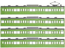 国鉄（JR）103系低運・非ユニット窓・冷改車・ウグイス 基本4両編成ボディキットB【グリーンマックス・18006】「鉄道模型 Nゲージ」
