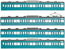 国鉄(JR)103系低運・非ユニット窓・冷改車・スカイブルー 基本4両編成ボディキットA【グリーンマックス・18009】「鉄道模型 Nゲージ」