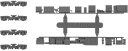 動力台車枠・床下機器セットA-02(DT600K+4367AM)【グリーンマックス・8482】「鉄道模型 Nゲージ オプションパーツ」