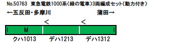 東急電鉄1000系（緑の電車）3両編成セット（動力付き）【グリーンマックス・50763】「鉄道模型 Nゲージ グリーンマックス」_1