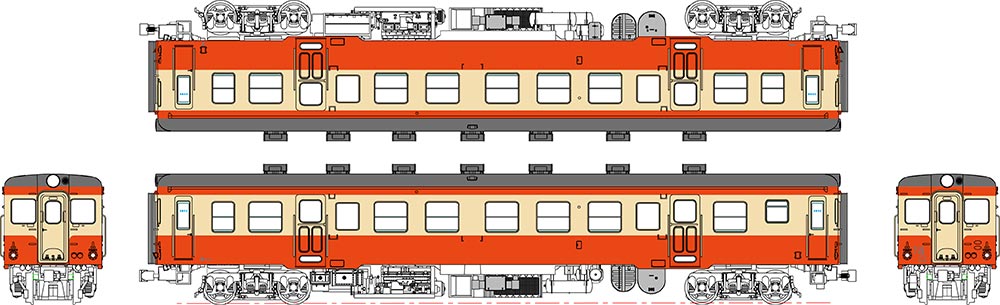 キハ20-200代 （二段上昇窓） 一般色 動力付【トラムウェイ・TW-K20C-M 】「鉄道模型 HOゲージ トラムウェイ」