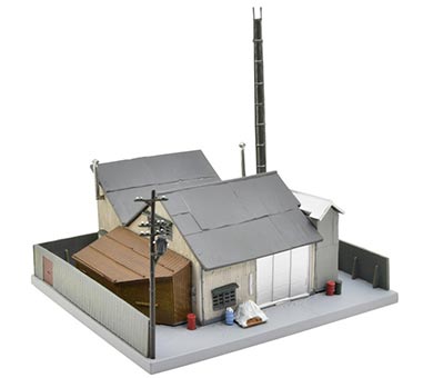 異なる3種の町工場が新色になり、リニューアル製品化！ ●本体サイズ（1個あたり）: W130×H135×D120（mm） ●メーカー：トミーテック ●商品番号：334934 ●スケール：Nゲージ