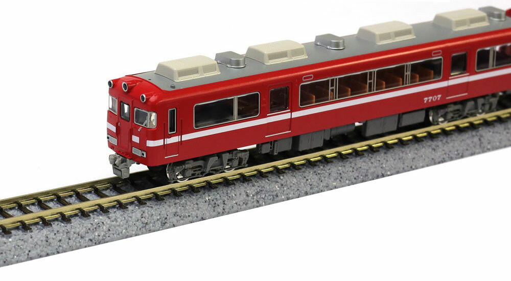 名鉄7700系 白帯車1990（妻面窓付き）増結2両編成セット（動力無し）【グリーンマックス・31820】「鉄道模型 Nゲージ グリーンマックス」