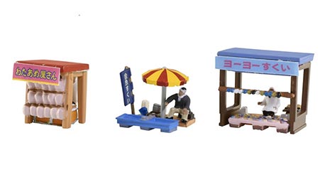 作りたくなる日本の風景 ●レイアウトサイズ（露店1個あたり）:W20×H20×D15（mm） ●メーカー：トミーテック ●商品番号：335054 ●スケール：Nゲージ
