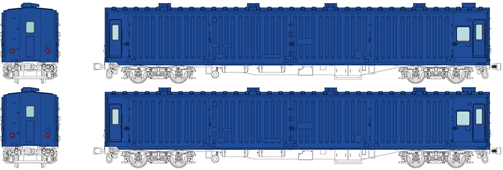 マニ44 青15号塗装、2両セット【トラムウェイ・TW-MN44D】「鉄道模型 HOゲージ トラムウェイ」