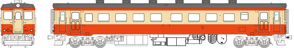 国鉄 キハ22 一般色 （6個ベンチレーター） 動力付【トラムウェイ・TW-K22A-M】「鉄道模型 HOゲージ トラムウェイ」