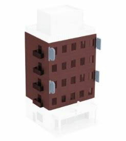 着色済み ビジネスビル（ブラウン） 増設4階分【グリーンマックス・2608G】「鉄道模型 Nゲージ」