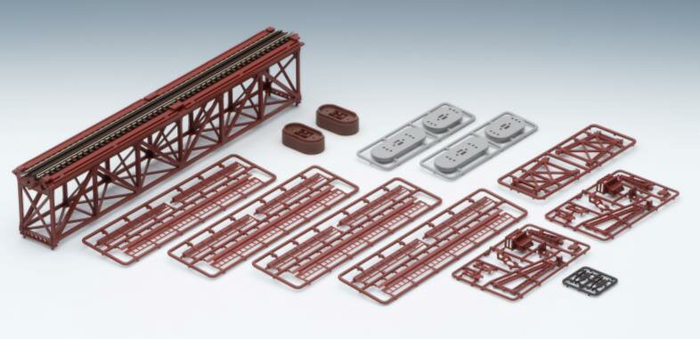 上路式単線トラス鉄橋S280（F）（赤）（れんが橋脚 2本付）【TOMIX・3266】「鉄道模型 Nゲージ トミッ..