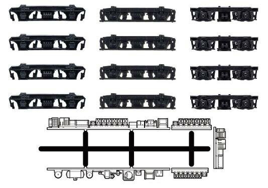 動力台車枠 床下機器セット A-34 （DT12／13／14＋8596BМ）【グリーンマックス・8520G】「鉄道模型 Nゲージ」