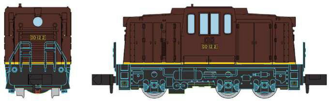Cタイプディーゼル機関車 DD12タイプ 茶色 黄帯【マイクロエース・A1045】「鉄道模型 Nゲージ」
