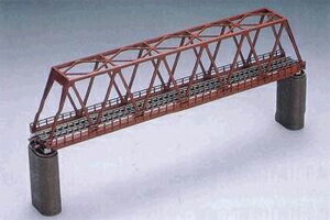 単線トラス鉄橋セット（赤色・れんが橋脚2本付）【TOMIX・3031】「鉄道模型 Nゲージ トミックス」