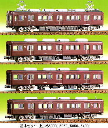 阪急通勤車 基本4輌編成セット（未塗装組立キット）【グリーンマックス 407A】「鉄道模型 Nゲージ GREENMAX」