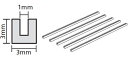 透明プラ材3mmコの字形棒(5本入)