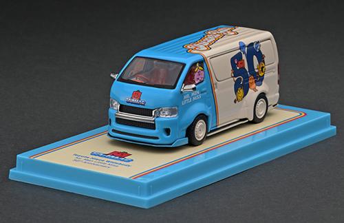 T64-038-MR 1/64 Toyota Hiace Widebody Mr. Men Little Miss 50th Anniversary With metal oil can