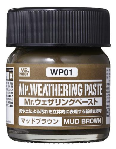 ■商品説明期待のウェザリング用新マテリアル、Mr.ウェザリングペーストに早くも新色が登場。単色でももちろん、発売済みの3種と組み合わせて、AFVモデルのヘヴィーな泥汚れや、ジオラマのリアルなグラウンドワークに大活躍します。その他、アイデア次第で様々な表現技法を実現します。希釈にはウェザリングカラー専用うすめ液を使用してください。■商品スペックメーカー：GSIクレオス品番：WP01容量：40mlスケール：該当しない・表示しないJAN：4973028732207