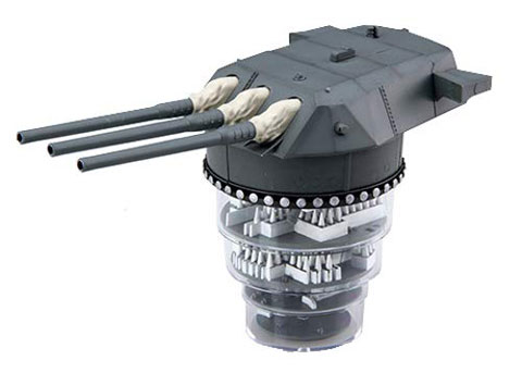 装備品-1EX-1 1/200 戦艦大和 九四式46センチ3連装主砲塔（1基入り）金属部品・彩色済み展示台付き