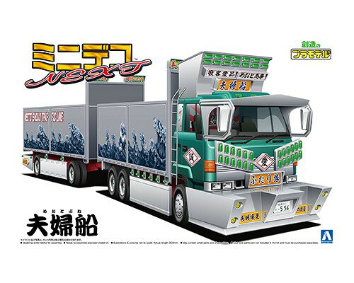■商品説明フルトレーラの饗宴です♪手のひらサイズの可愛い車体に満艦飾の飾りを施した1/64ミニデコNEXTシリーズは、若年層向けのデコトラ入門モデルです。組立図通りに作っても、オリジナルのデコトラに作ってもOK! まずは楽しく組み立てましょう♪大型平車フルトレーラパネルシール/アンドンシール専用フルトレシャーシトレーラ着脱可能コロ走行可能各部メッキ仕上げ三色マーカーランプミニデコNEXT用タイヤ18本使用この商品は1980年代に製作された金型を使用しております■商品スペックメーカー：青島文化教材社品番：064146サイズ：全長約304mmスケール：1/64JAN：4905083064146■備考※掲載されている画像は試作品です。※26.03.26 絶版　在庫限り