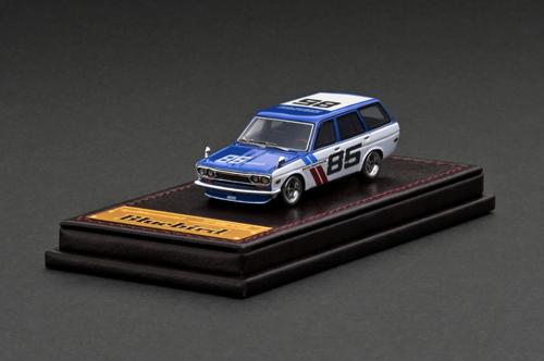 Datsun Bluebird (510) Wagon Blue/White (1/64 Scale)