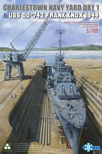 TKOSP-7058 タコム 1/700 チャールズタウン海軍工廠 1番乾ドック&米海軍駆逐艦 USS フランク・ノックス DD-742 1944年