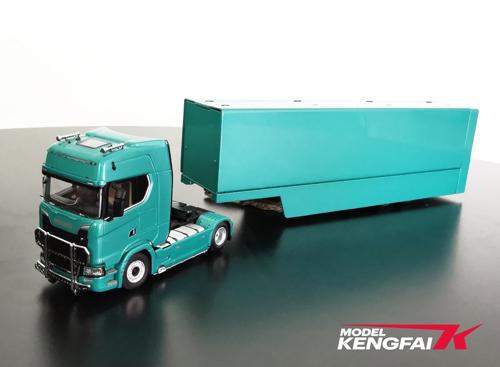 TK-KF037-6 KENGFAI 1/64 Scania transport vehicle Green