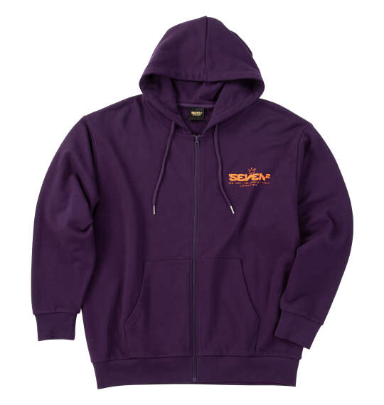 楽天大きいサイズのメンズ服 ミッド【新商品】SEVEN2 大きいサイズ メンズ 裏毛フルジップパーカー パープル 3L 4L 5L 6L 8L