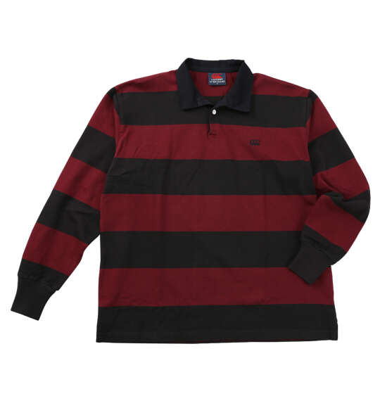 【新商品】canterbury 大きいサイズ メンズ 4インチストライプラグビージャージ チャコールグレー 4L