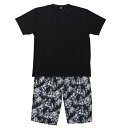 【新商品】Mc.S.P 大きいサイズ メンズ ベア天竺半袖Tシャツ+六分丈パンツ ブラック 3L 4L 5L 6L 7L 8L