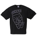 大きいサイズ メンズ DRYハニカムメッシュ半袖Tシャツ NECOBUCHI-SAN ネコブチサン ブラック 3L 4L 5L 6L